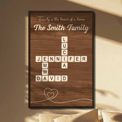 Family Is The Heart Of A Home With Scrabble Pieces