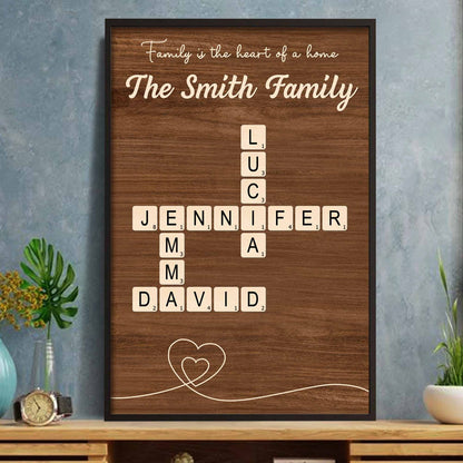 Family Is The Heart Of A Home With Scrabble Pieces