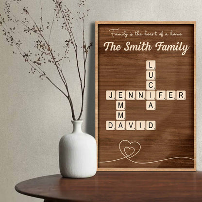Family Is The Heart Of A Home With Scrabble Pieces