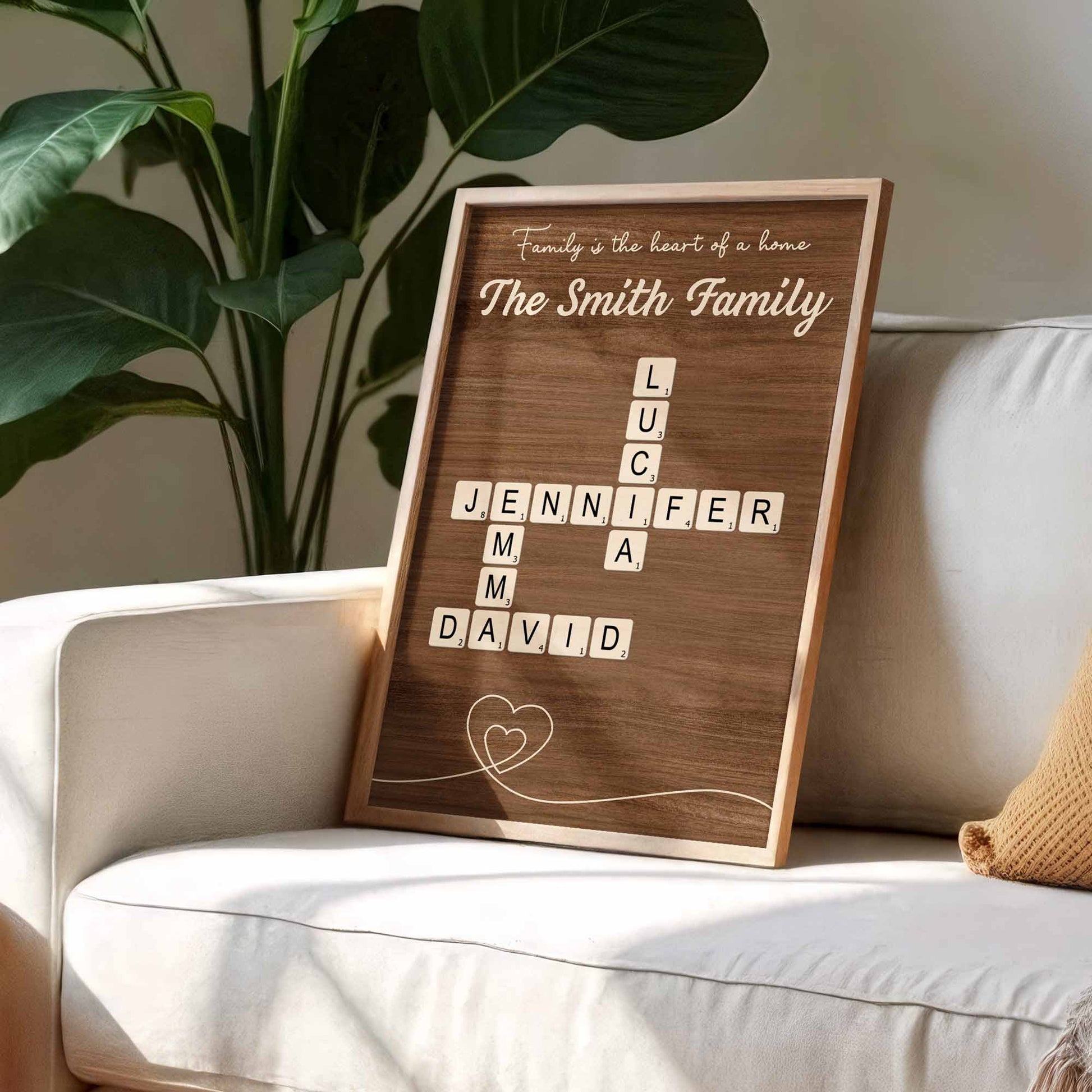Family Is The Heart Of A Home With Scrabble Pieces