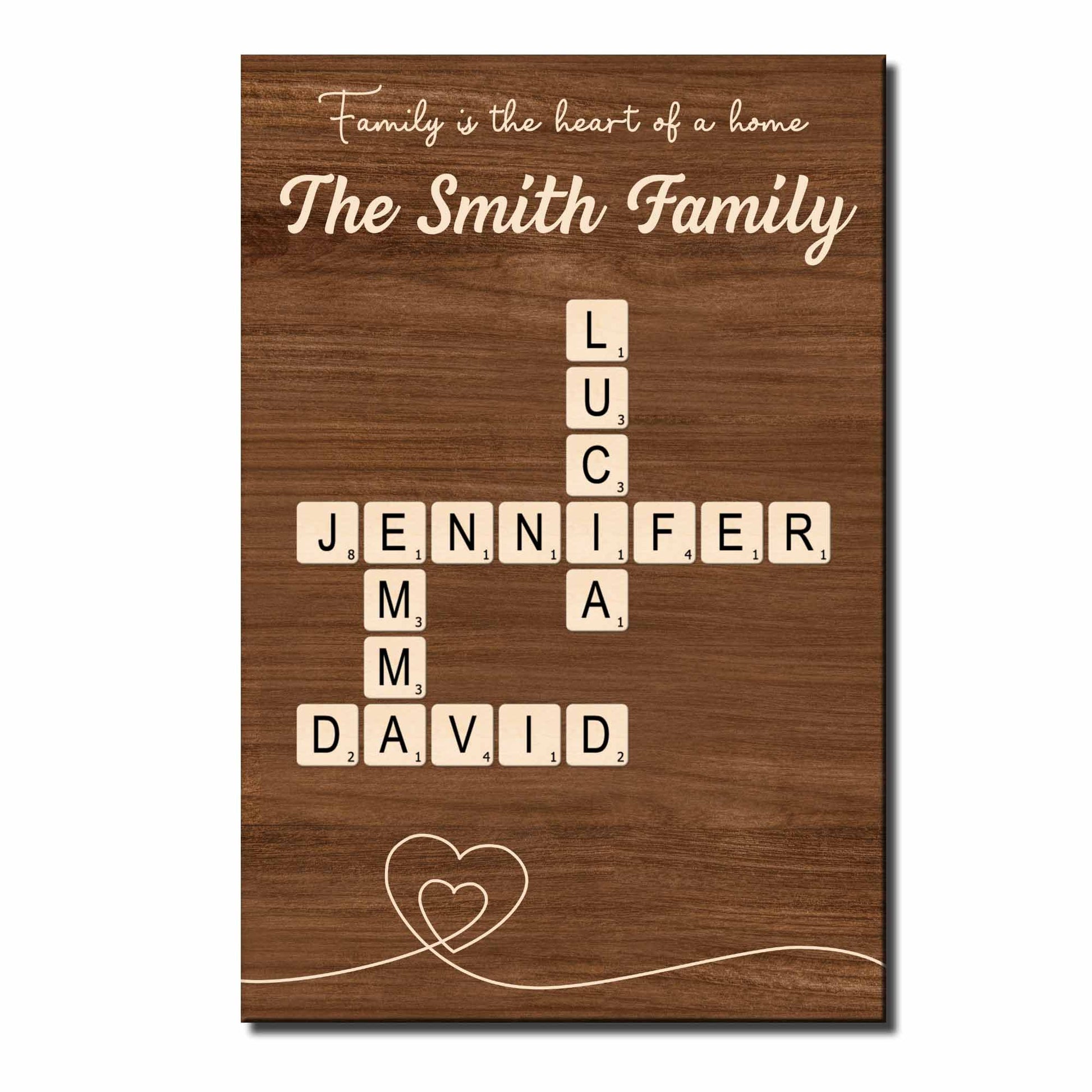 Family Is The Heart Of A Home With Scrabble Pieces