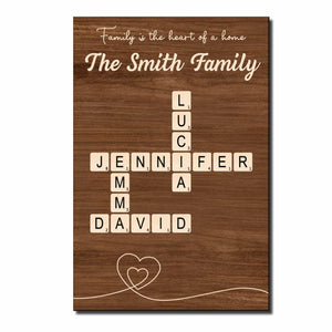 Family Is The Heart Of A Home With Scrabble Pieces