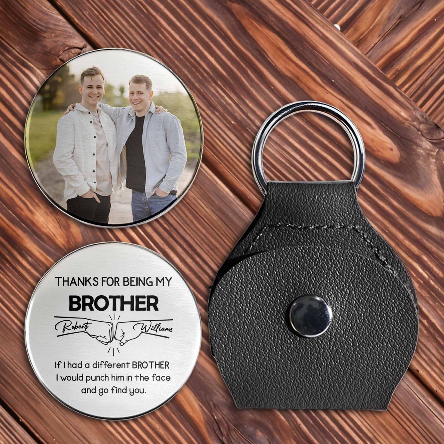 Thanks For Being My Brother, Keychain With Photo
