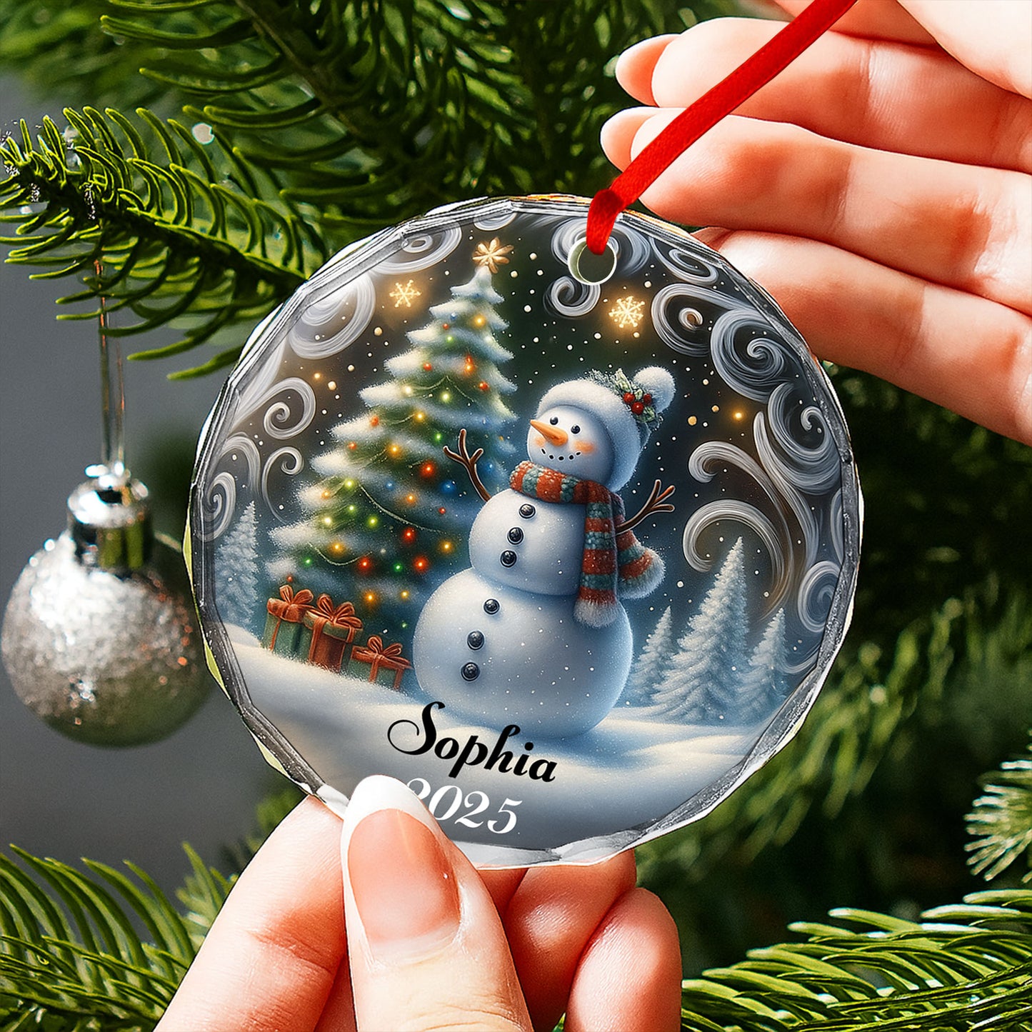 Celebrate The Holiday Spirit With Snowman And Christmas Tree