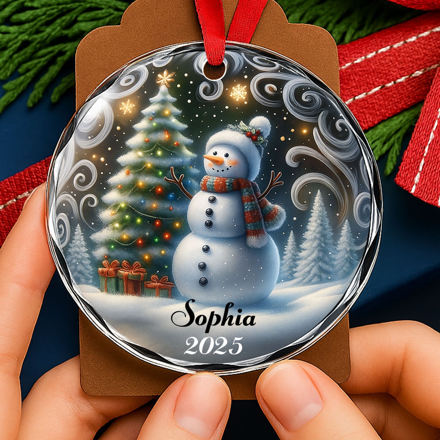 Celebrate The Holiday Spirit With Snowman And Christmas Tree