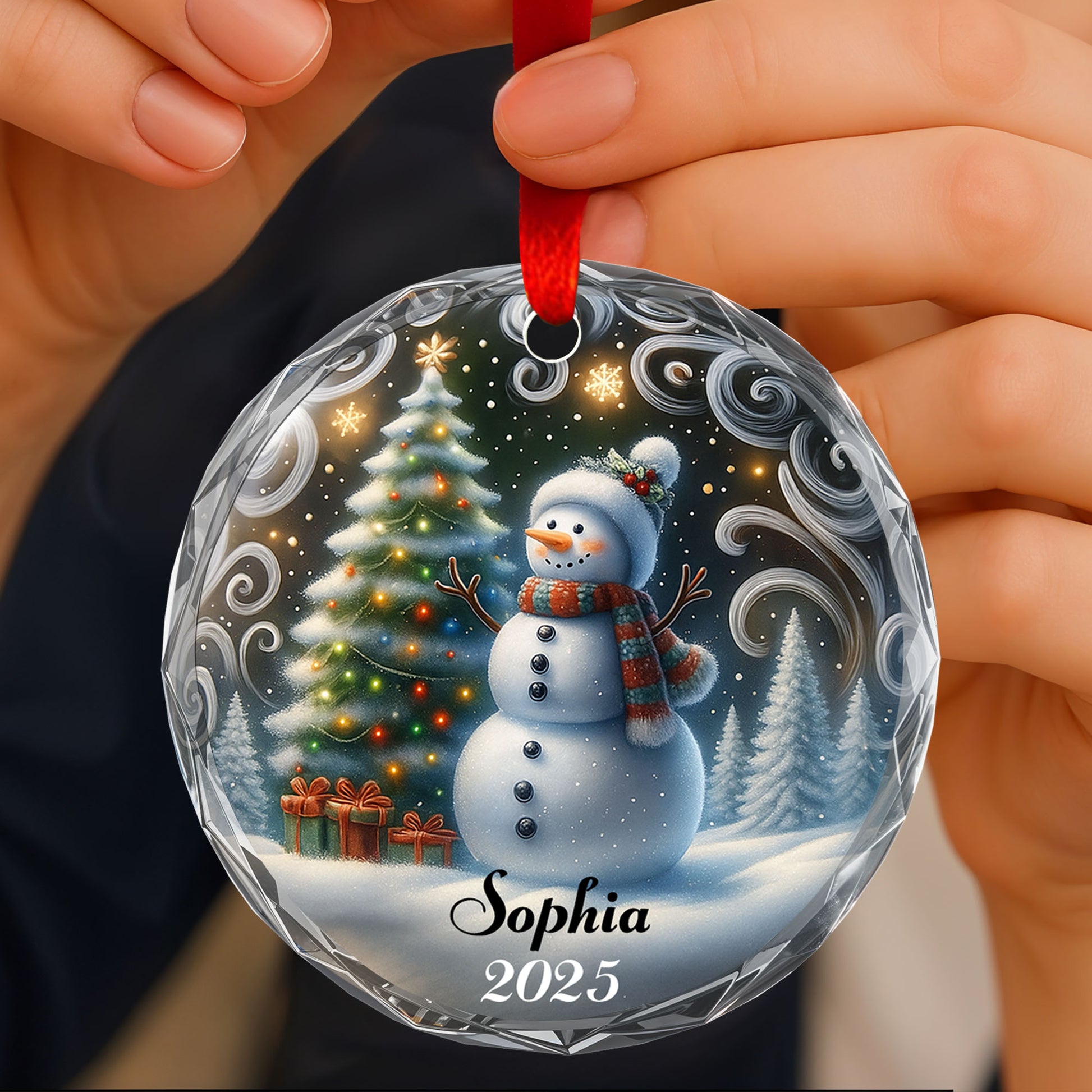 Celebrate The Holiday Spirit With Snowman And Christmas Tree