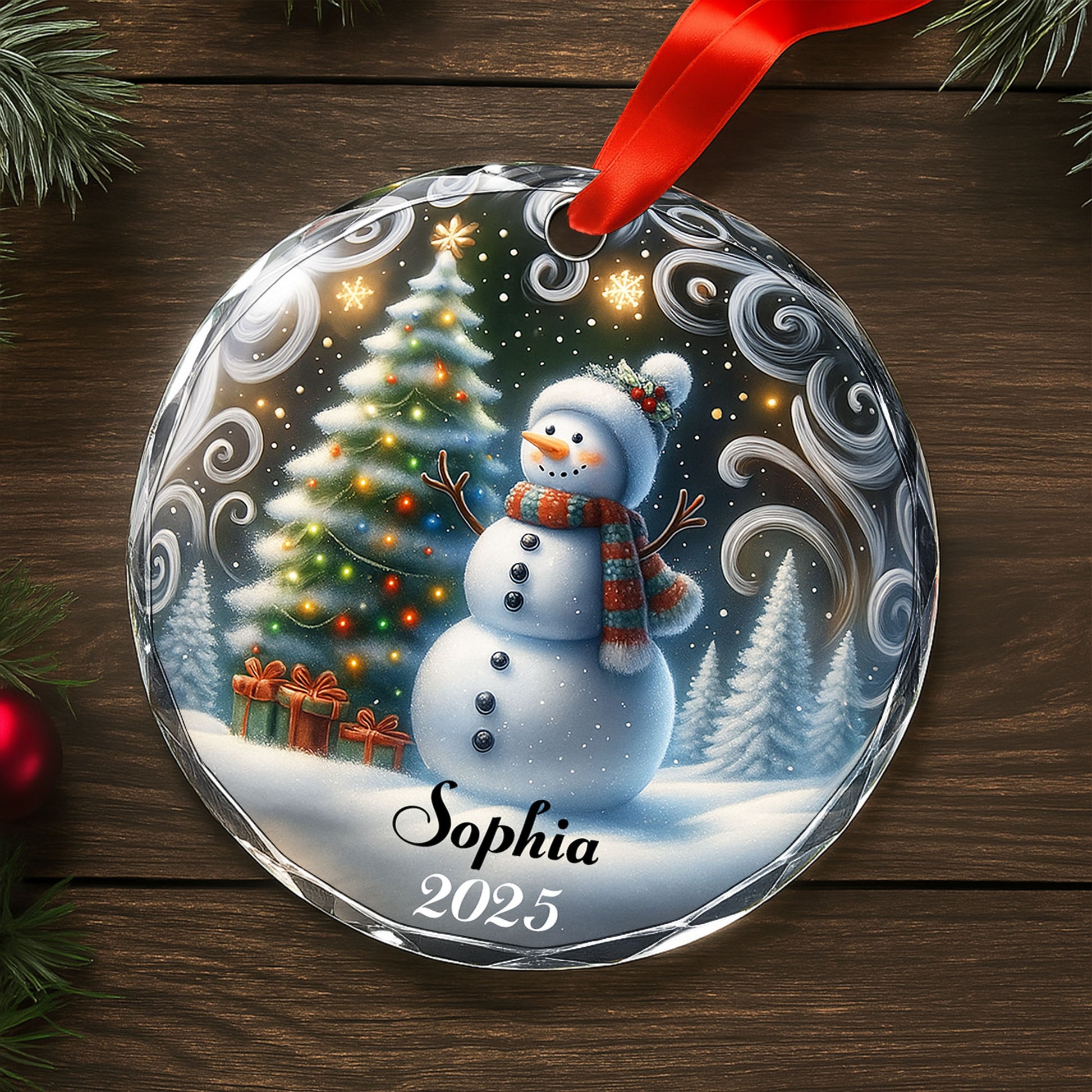 Celebrate The Holiday Spirit With Snowman And Christmas Tree