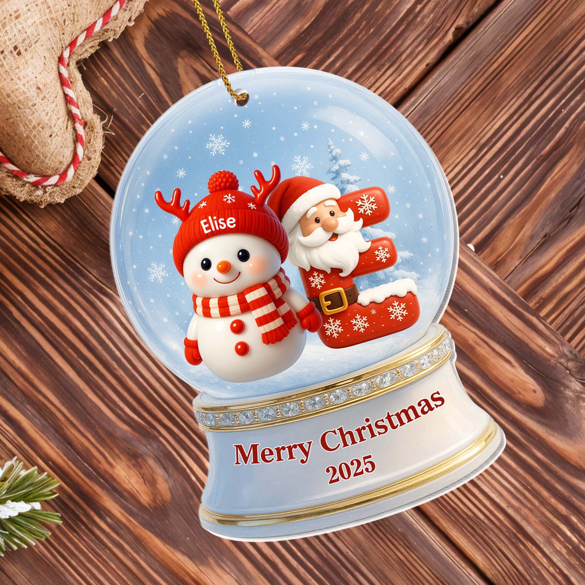 Merry Christmas Snowman And Santa Claus