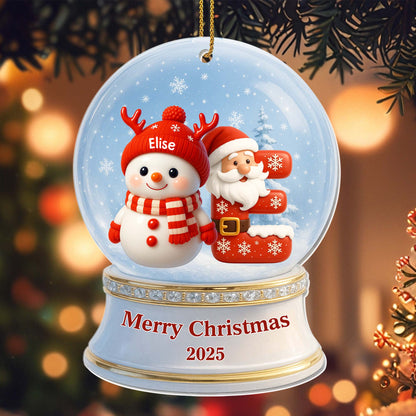 Merry Christmas Snowman And Santa Claus