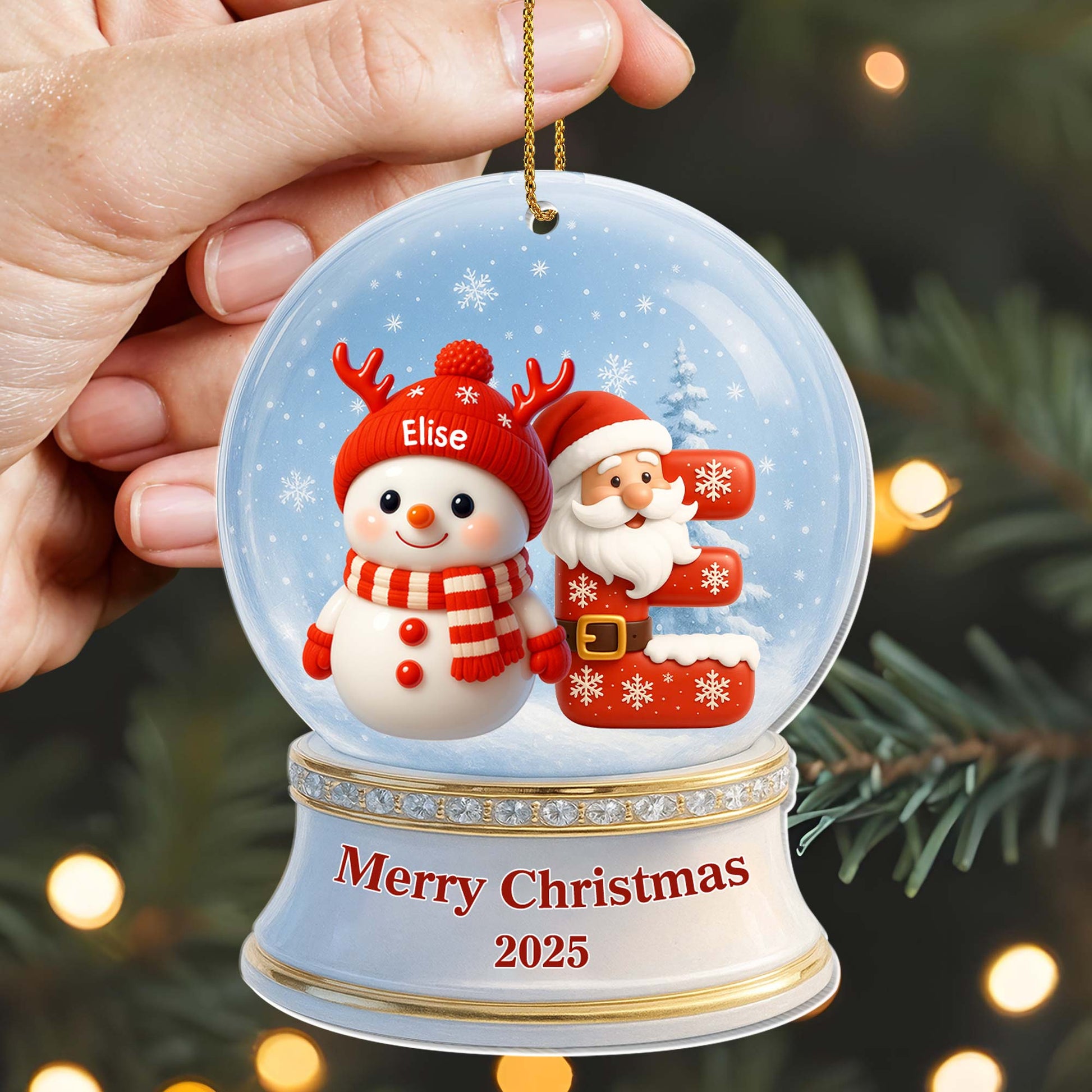 Merry Christmas Snowman And Santa Claus