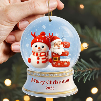 Merry Christmas Snowman And Santa Claus