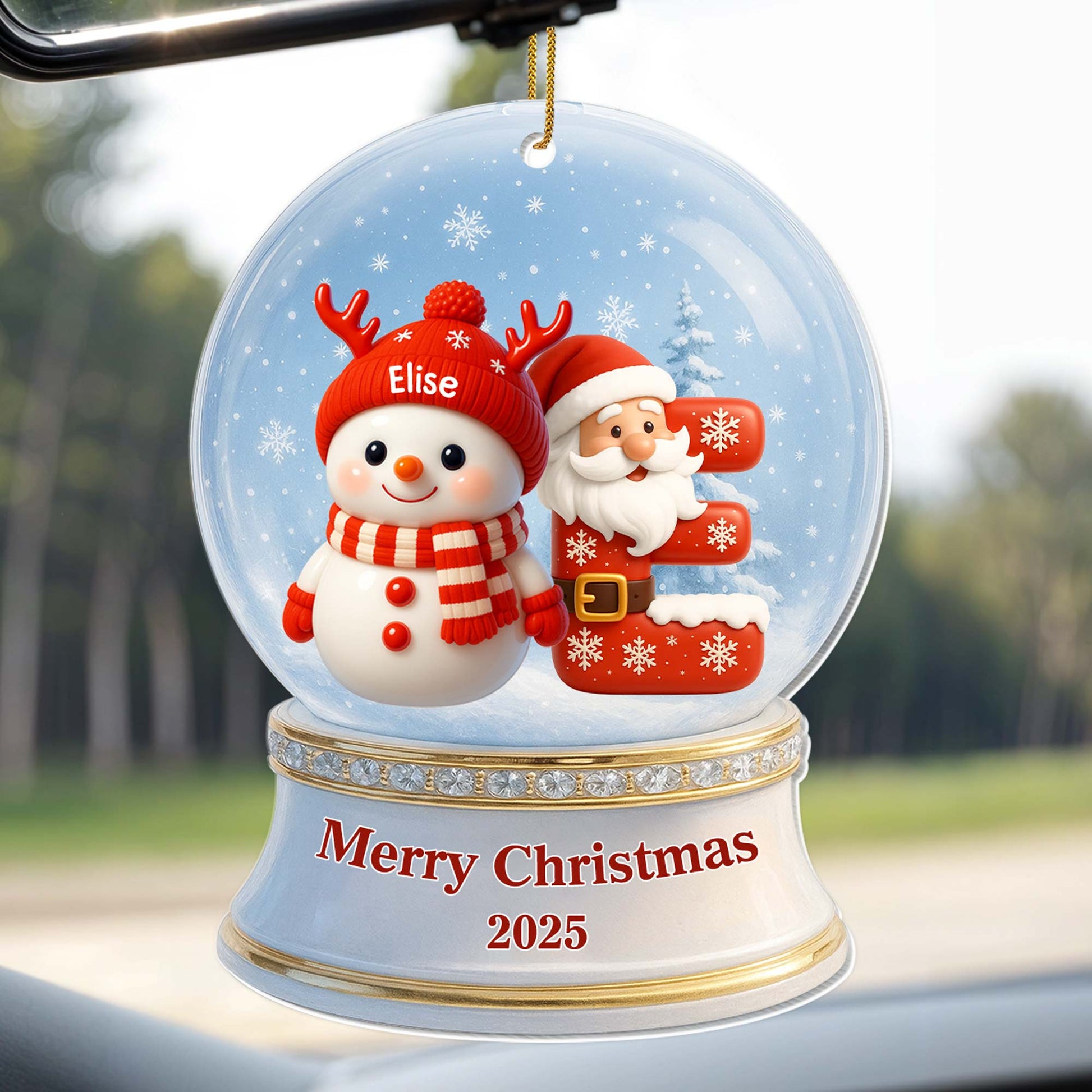 Merry Christmas Snowman And Santa Claus