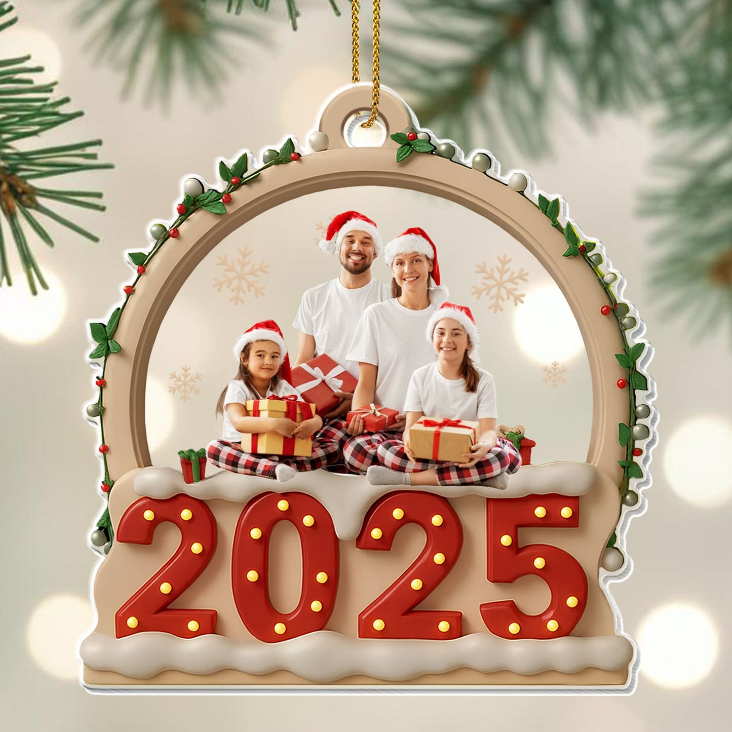 Cherished Family Moment With Holiday Photo And Christmas Theme