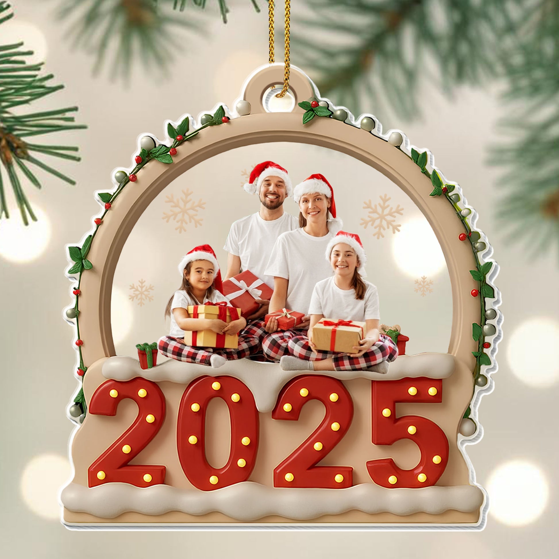 Cherished Family Moment With Holiday Photo And Christmas Theme