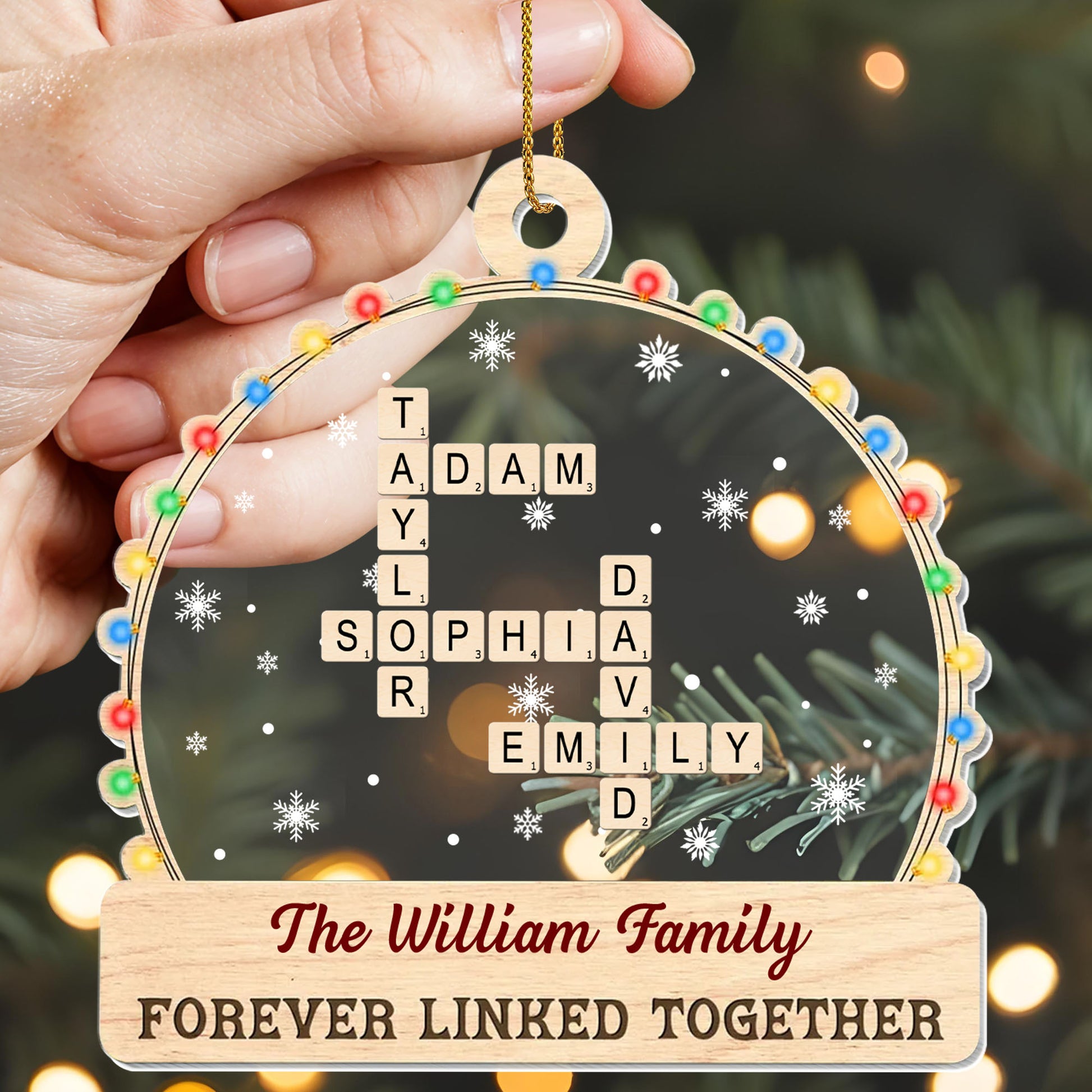 Forever Linked Together, Colorful Lights And Snowflakes