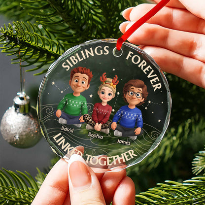 Siblings Forever, Linked Together With Christmas Sweaters