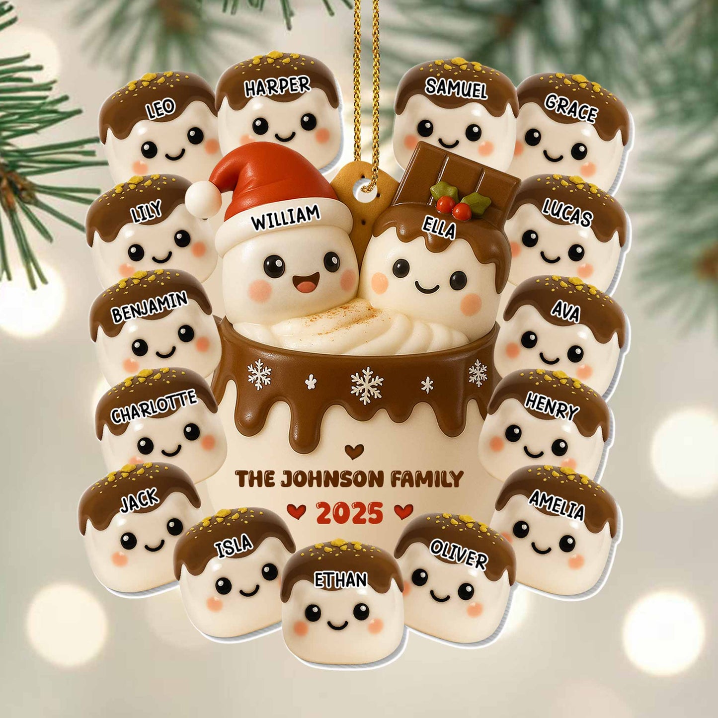 Our Family Merry And Bright Snowmen And Hot Chocolate Mug