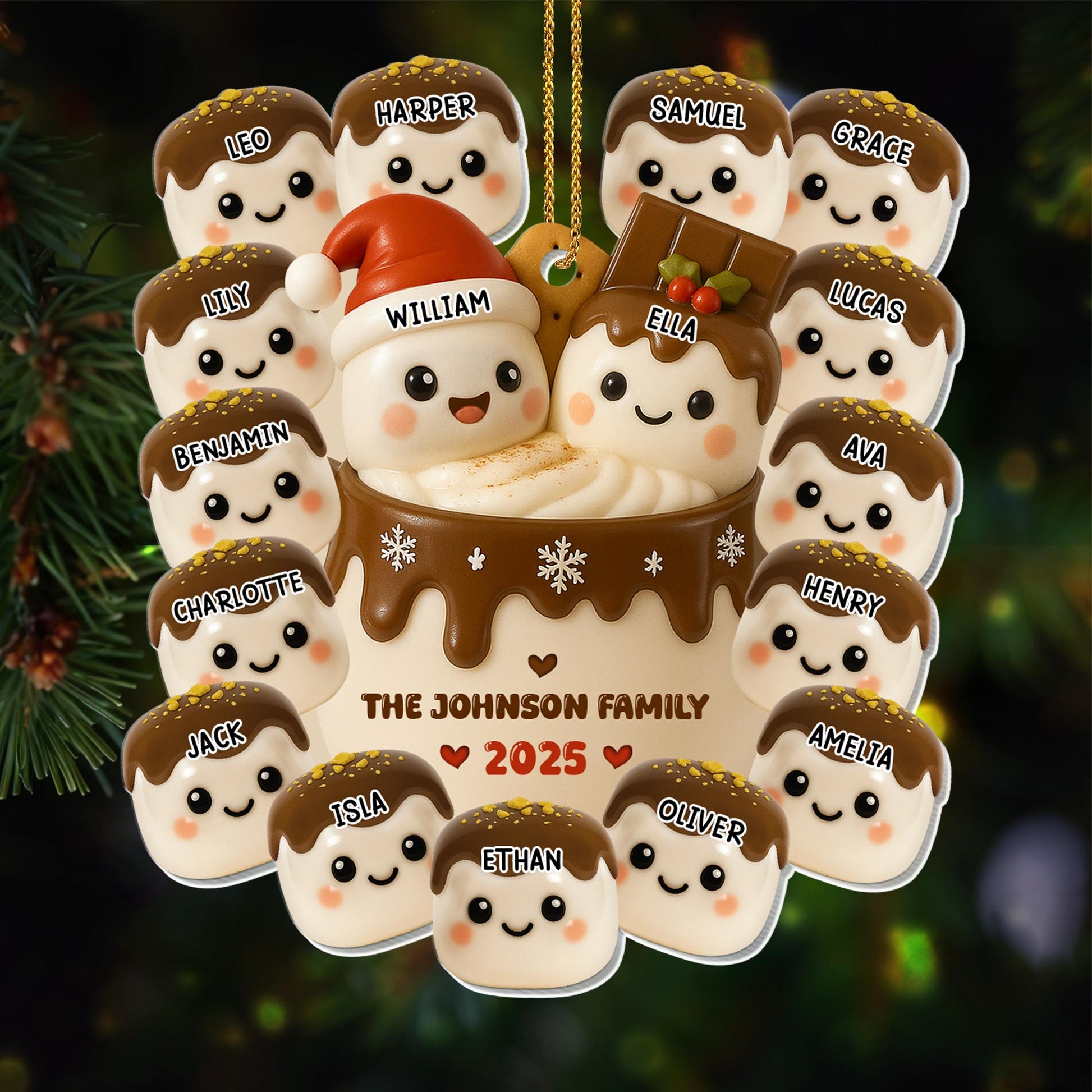 Our Family Merry And Bright Snowmen And Hot Chocolate Mug