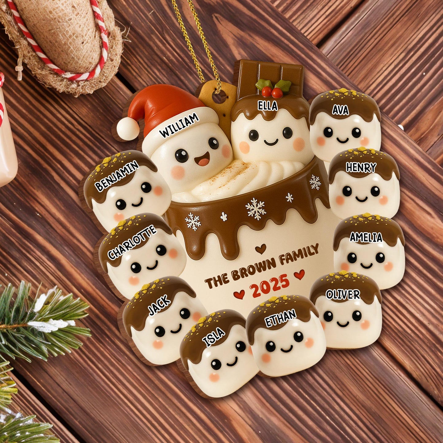 Family Christmas Hot Cocoa Mug With Santa Hat