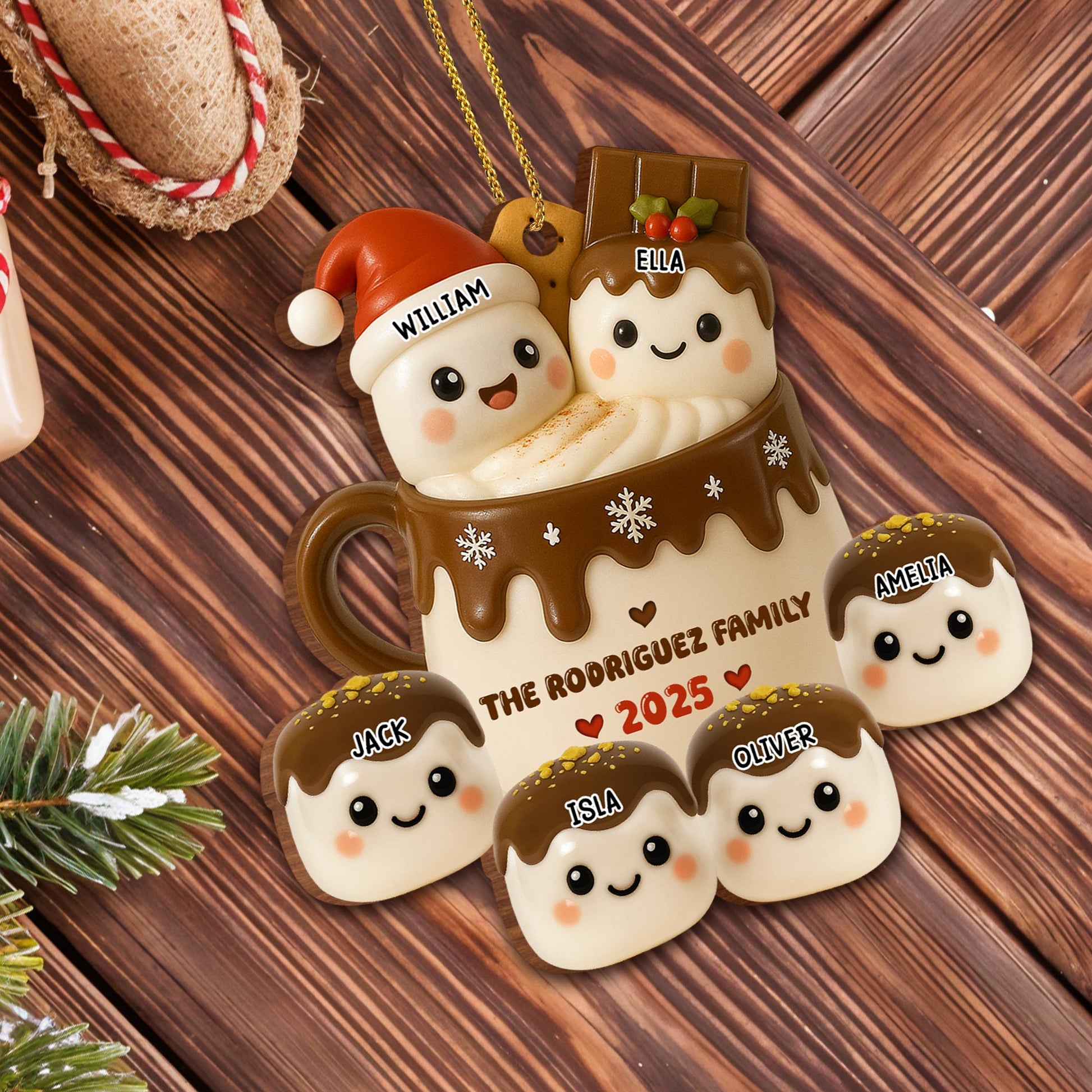 Family Christmas Hot Cocoa Mug With Santa Hat