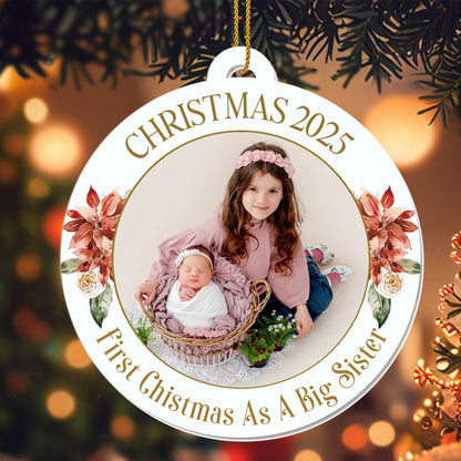 First Christmas As A Big Sister With Flowers and Baby Basket