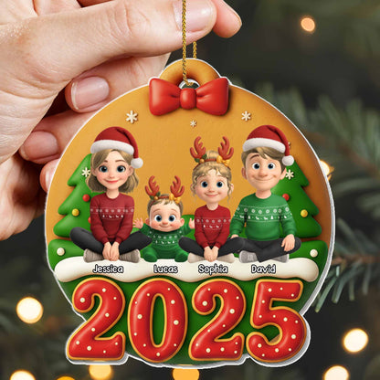 A Cherished Family Christmas With Santa Hats And Reindeer Antlers