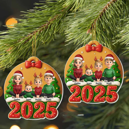 A Cherished Family Christmas With Santa Hats And Reindeer Antlers