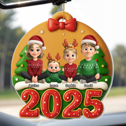 A Cherished Family Christmas With Santa Hats And Reindeer Antlers