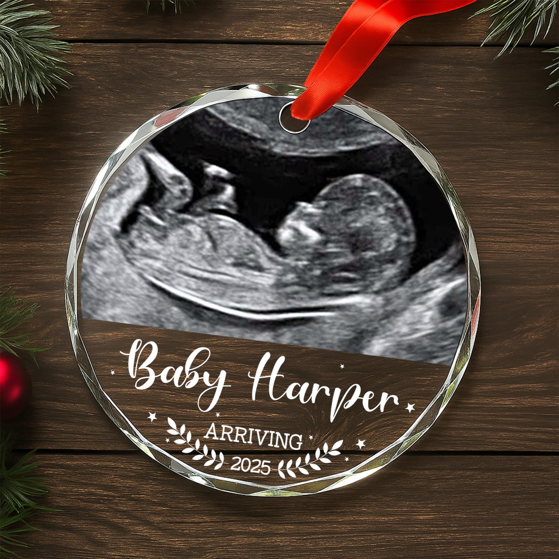 Arriving, Ultrasound And Laurel Leaves Ornament