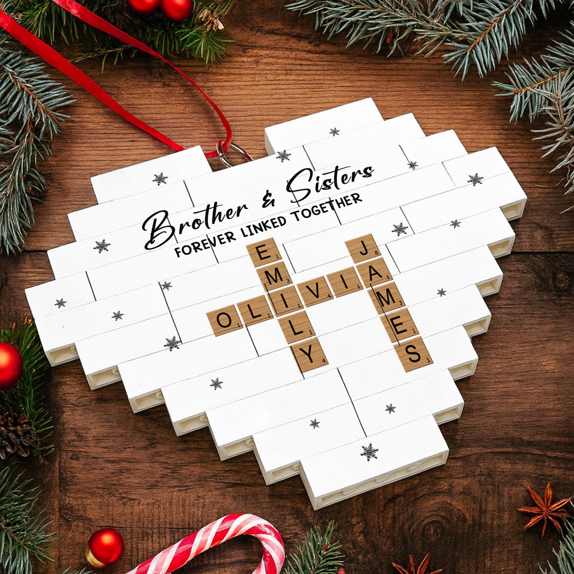 Brother & Sisters Forever Linked Together Heart Puzzle