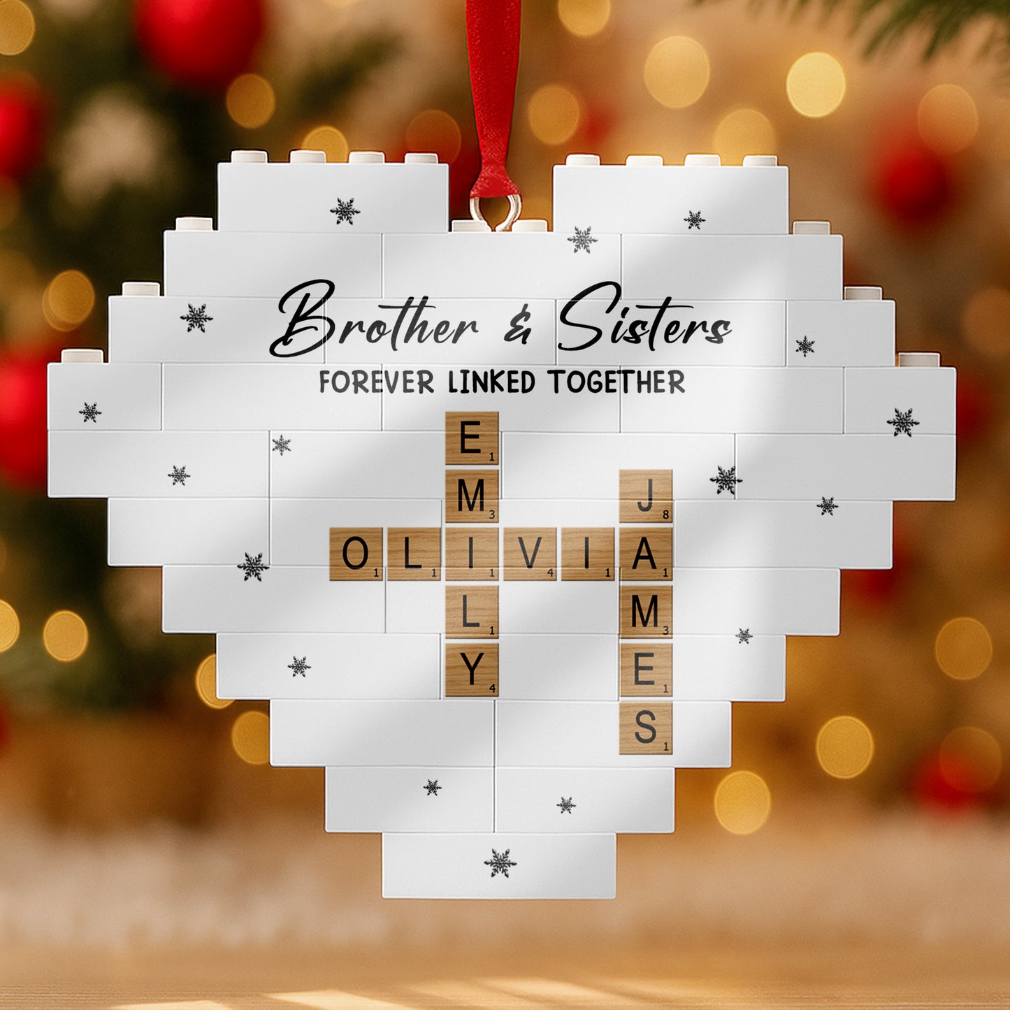 Brother & Sisters Forever Linked Together Heart Puzzle