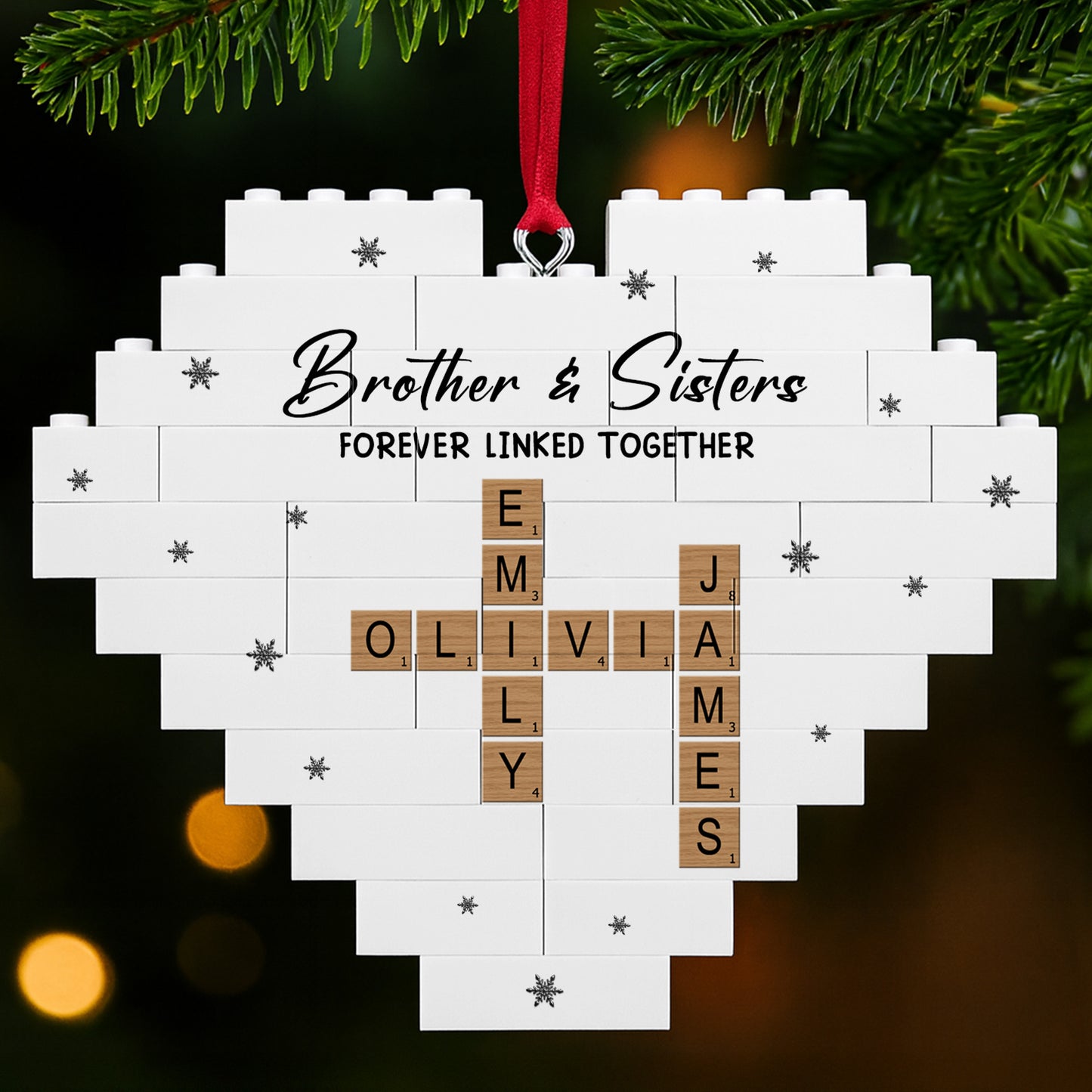 Brother & Sisters Forever Linked Together Heart Puzzle