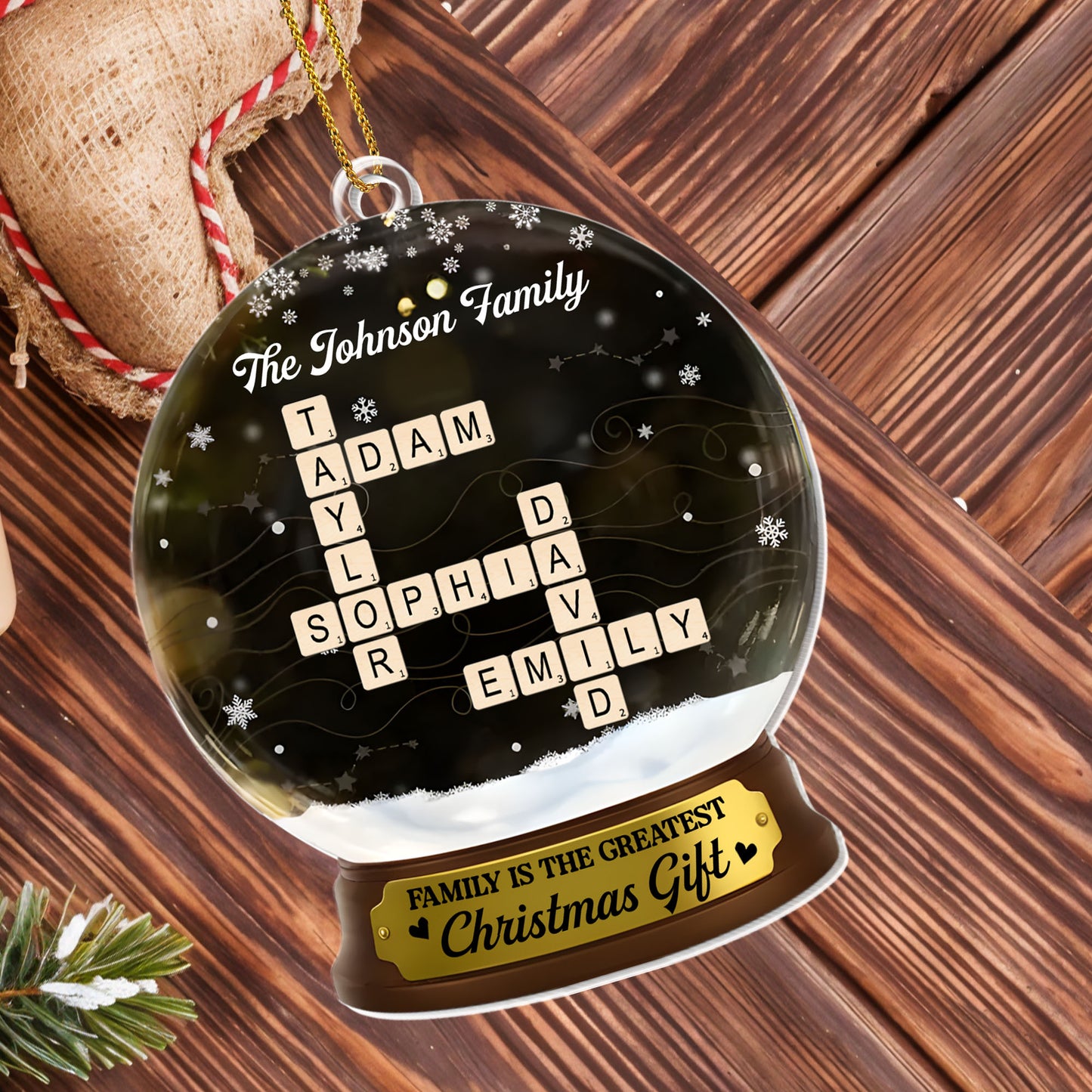 Family Is The Greatest Christmas Gift, Snowflakes And Scrabble