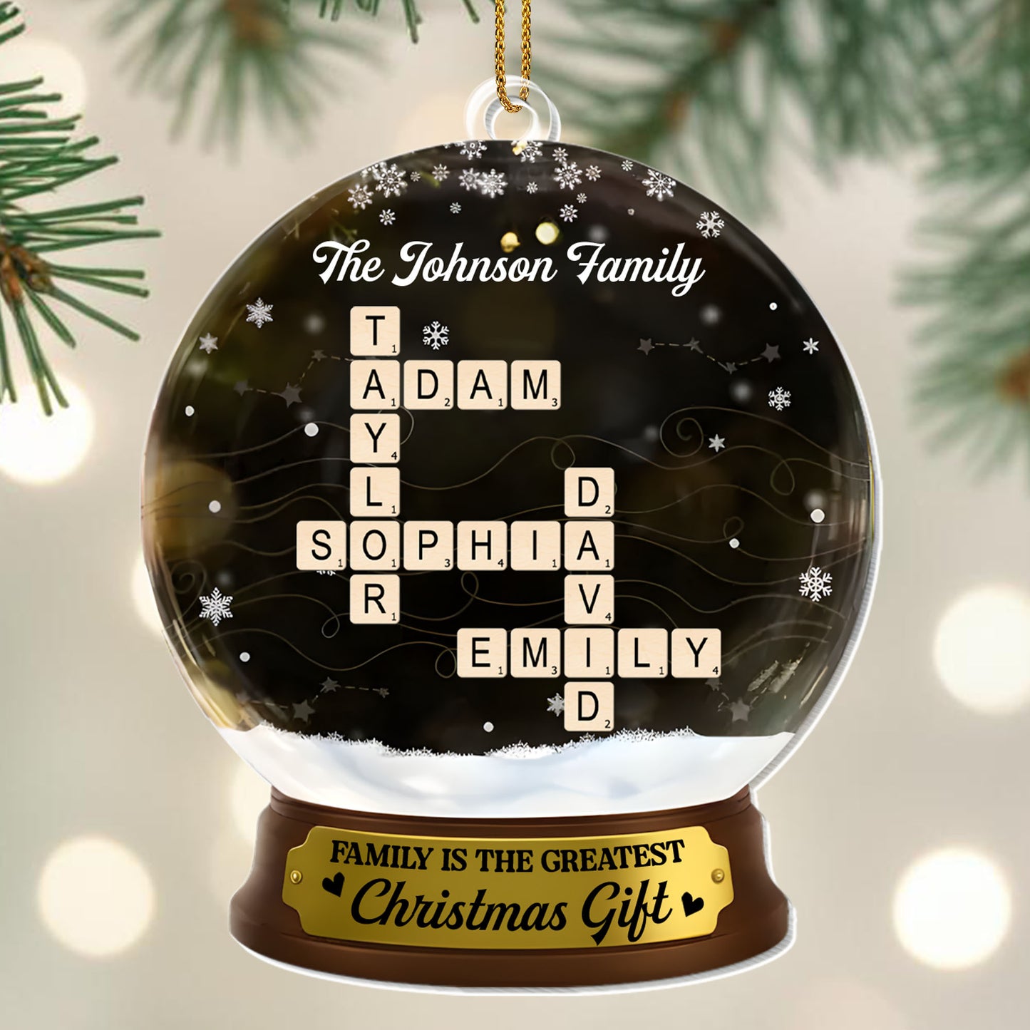 Family Is The Greatest Christmas Gift, Snowflakes And Scrabble