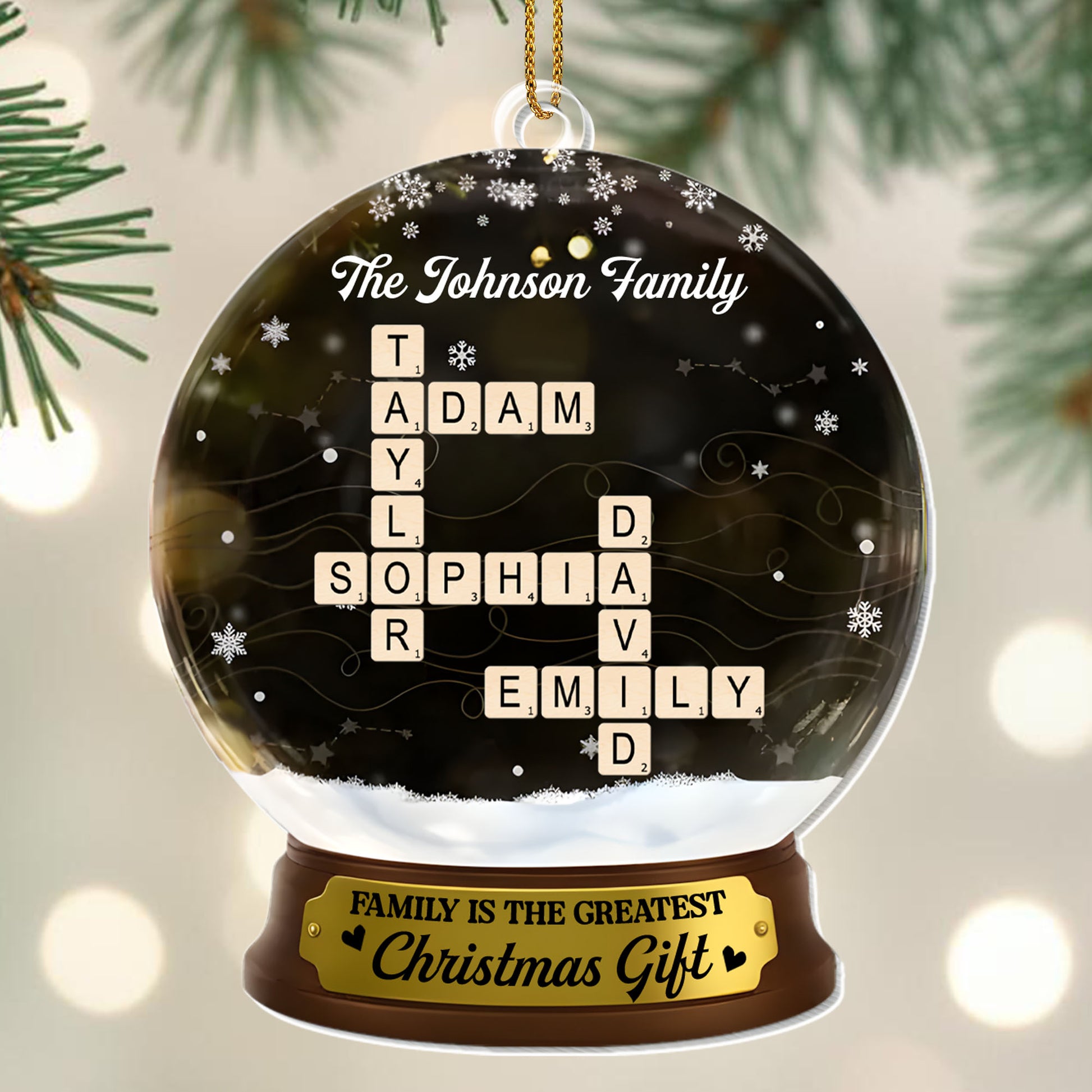 Family Is The Greatest Christmas Gift, Snowflakes And Scrabble