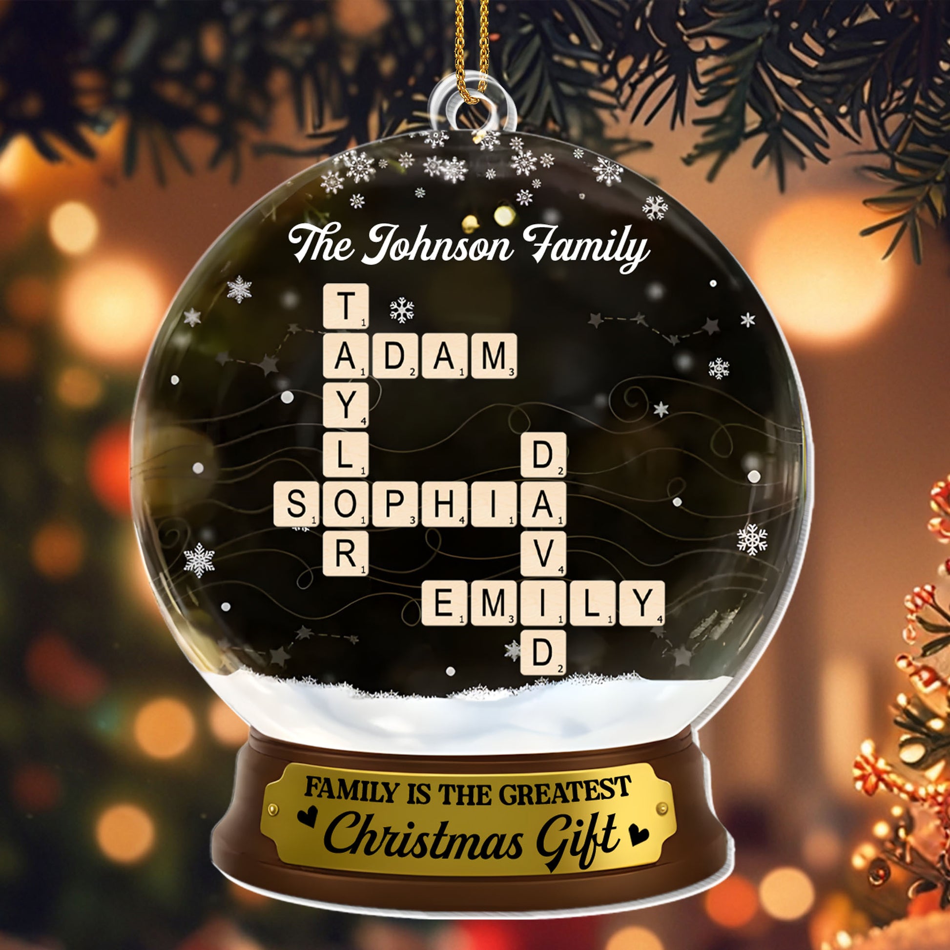 Family Is The Greatest Christmas Gift, Snowflakes And Scrabble