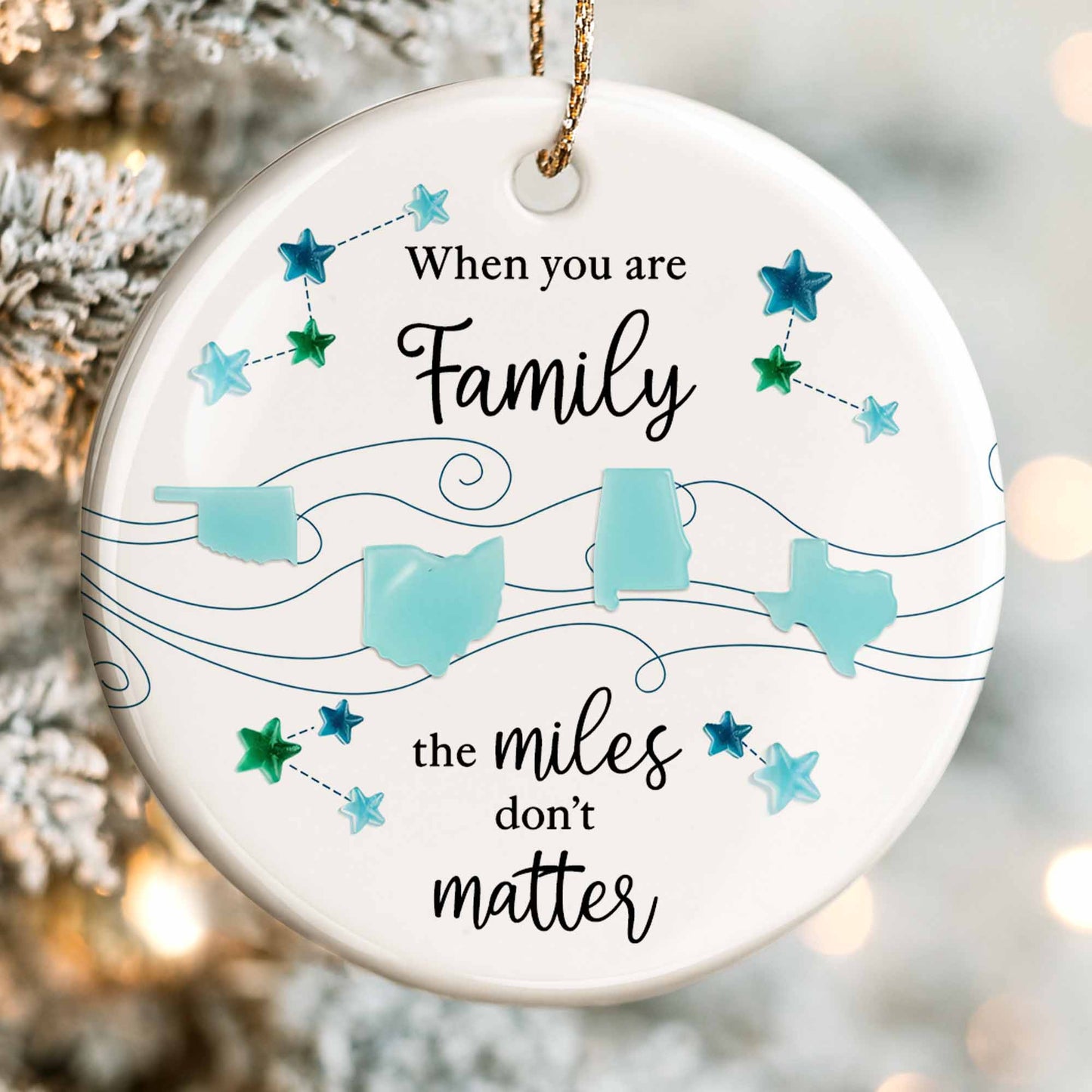 When You Are Family The Miles Don't Matter, U.S. State Shapes