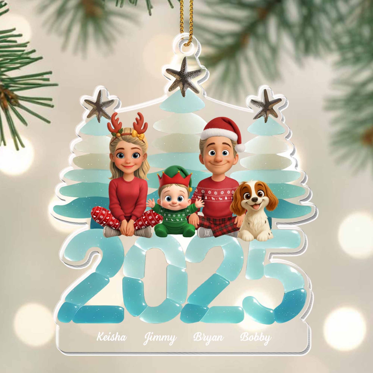 Personalized Family Christmas Ornament With Holiday Spirit