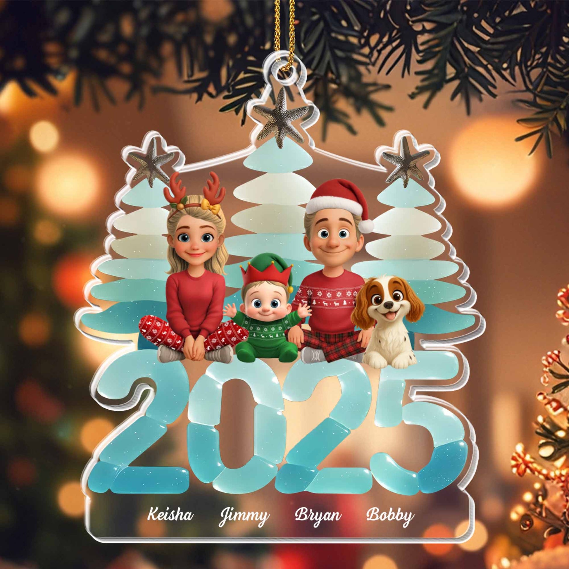 Personalized Family Christmas Ornament With Holiday Spirit