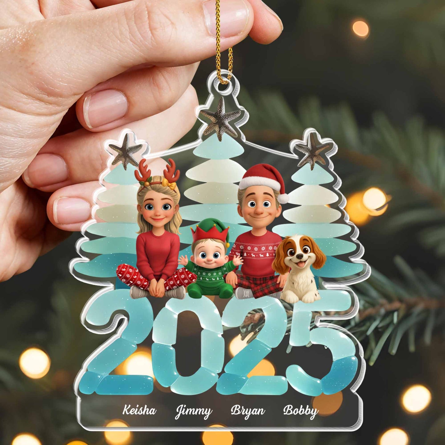 Personalized Family Christmas Ornament With Holiday Spirit