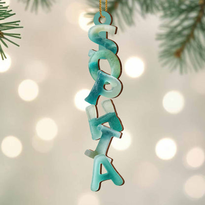 Capture the Festive Spirit Custom Name Ornament - Personalized Custom Wood Ornament, Custom Shaped - FAM725_WDO