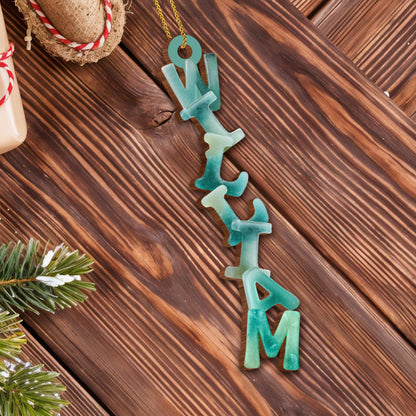 Capture the Festive Spirit Custom Name Ornament - Personalized Custom Wood Ornament, Custom Shaped - FAM725_WDO