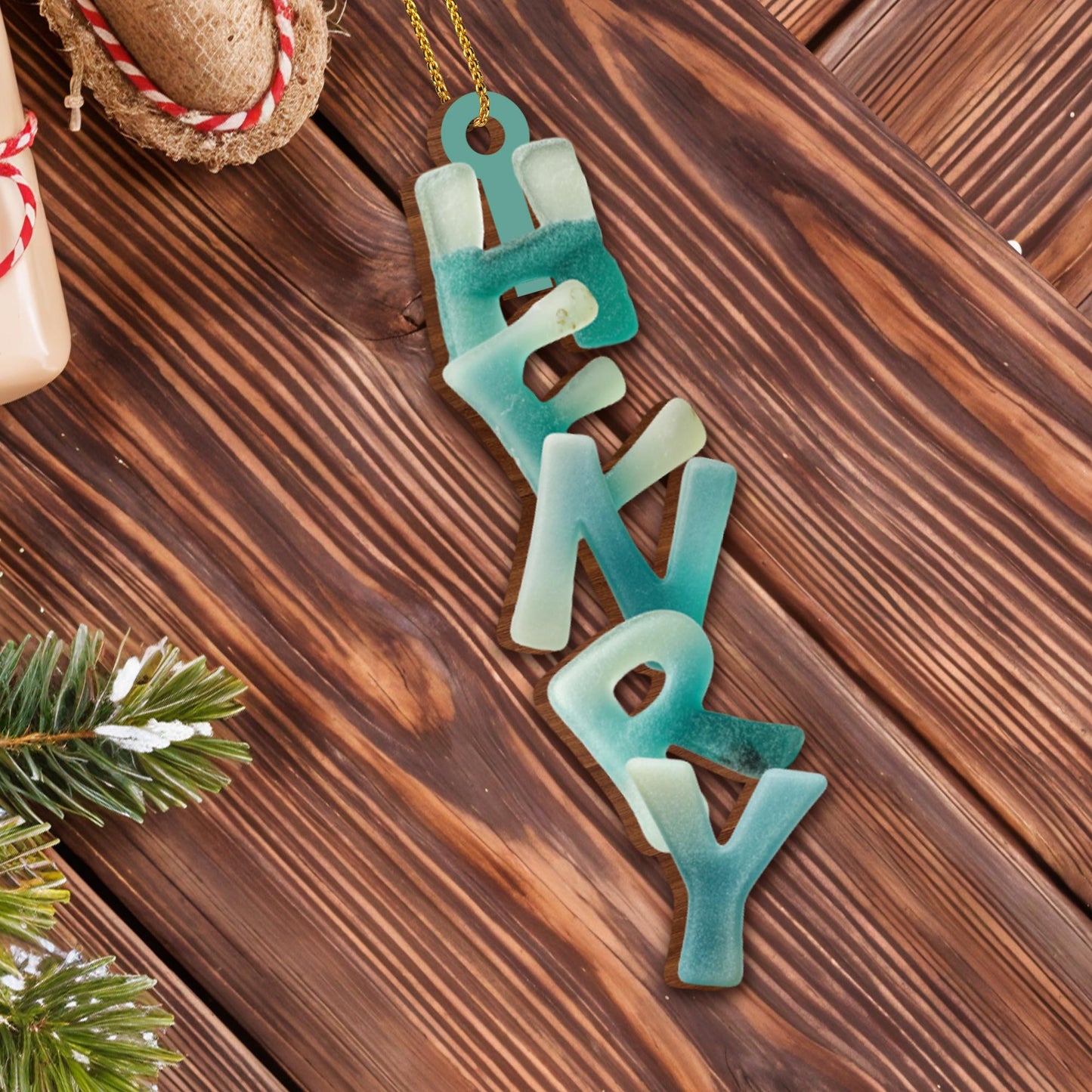 Capture the Festive Spirit Custom Name Ornament - Personalized Custom Wood Ornament, Custom Shaped - FAM725_WDO