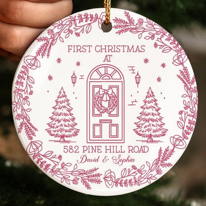 First Christmas At Our New Home, Door And Christmas Trees Design