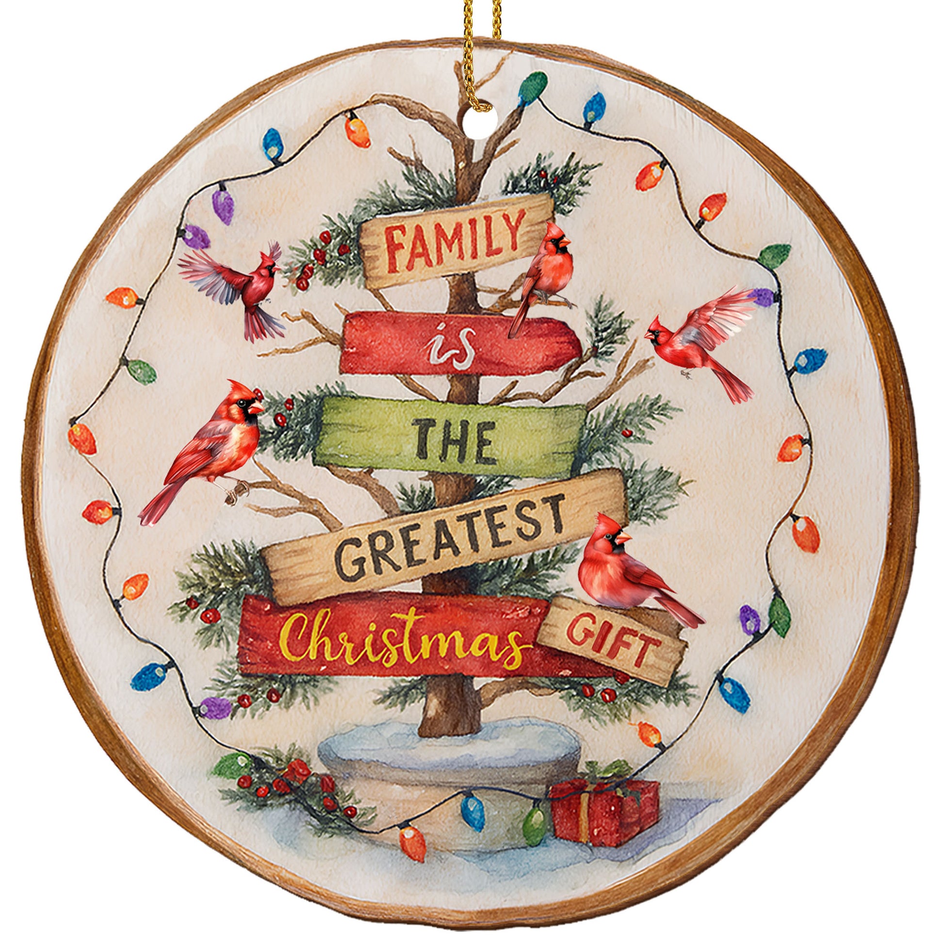 Family Is The Greatest Gift Wooden Ornament
