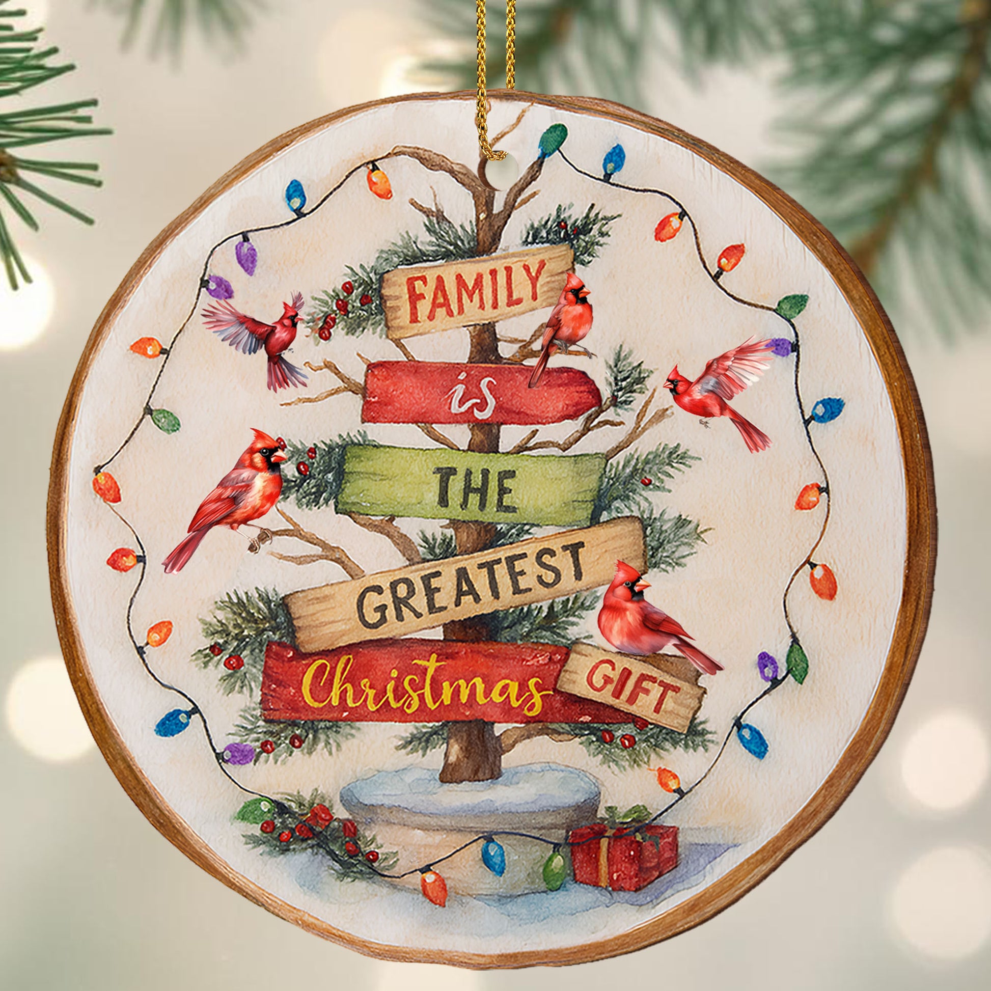Family Is The Greatest Gift Wooden Ornament
