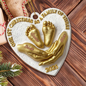 Our 1st Christmas as a Family of Three, Family Feet Imprint