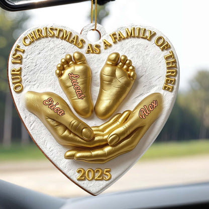Our 1st Christmas as a Family of Three, Family Feet Imprint