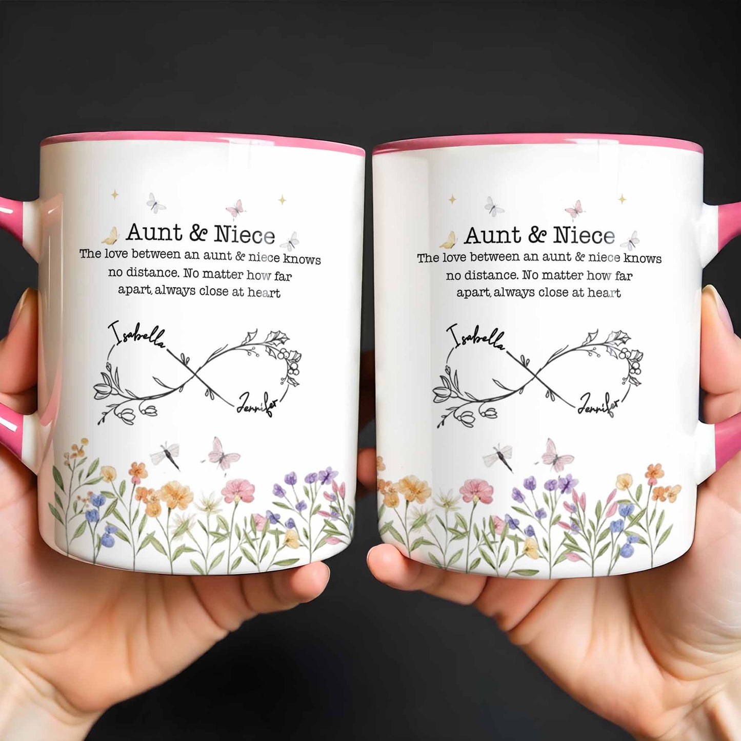 Love Between Aunt & Niece, Flowers And Butterflies