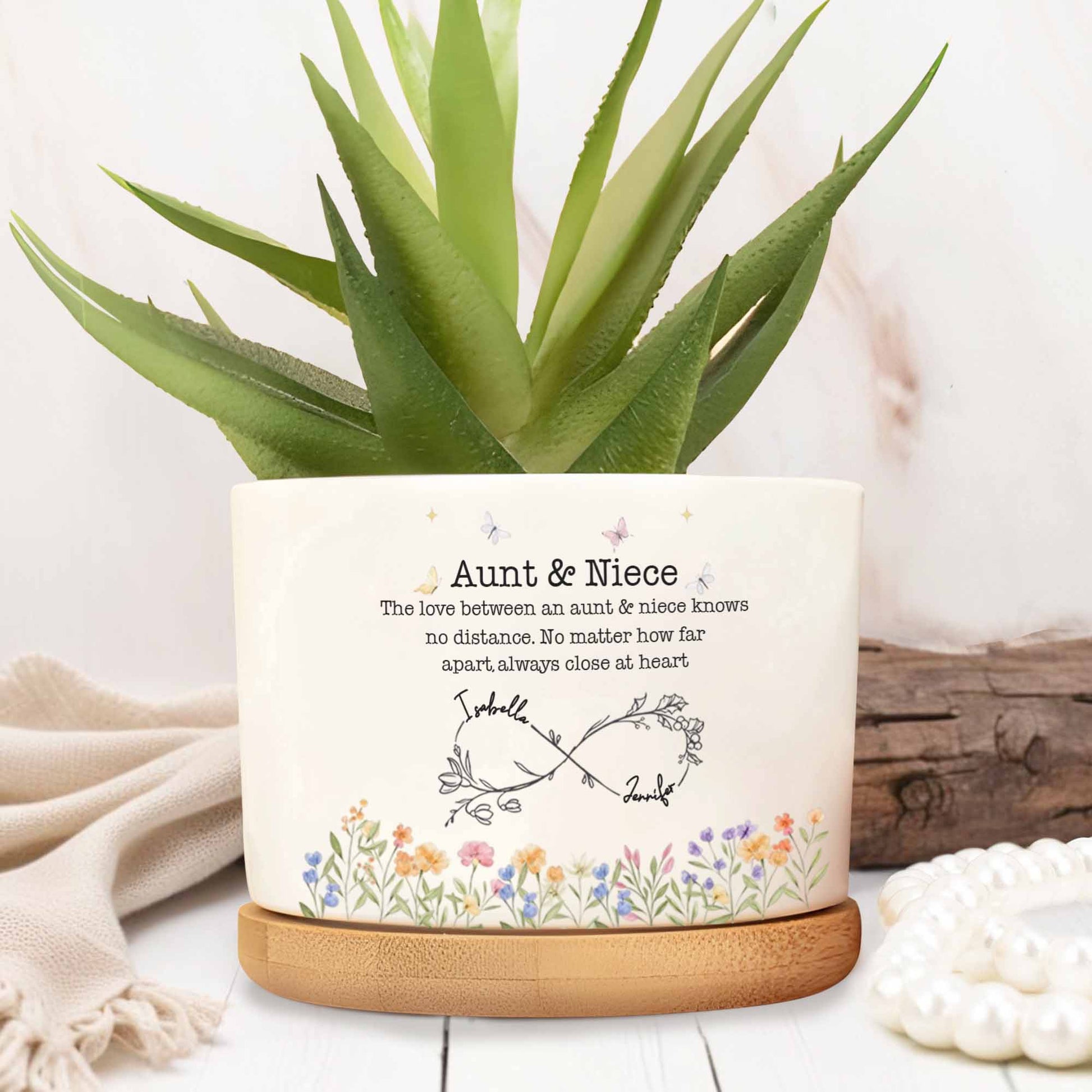 Love Between Aunt & Niece, Flowers And Butterflies